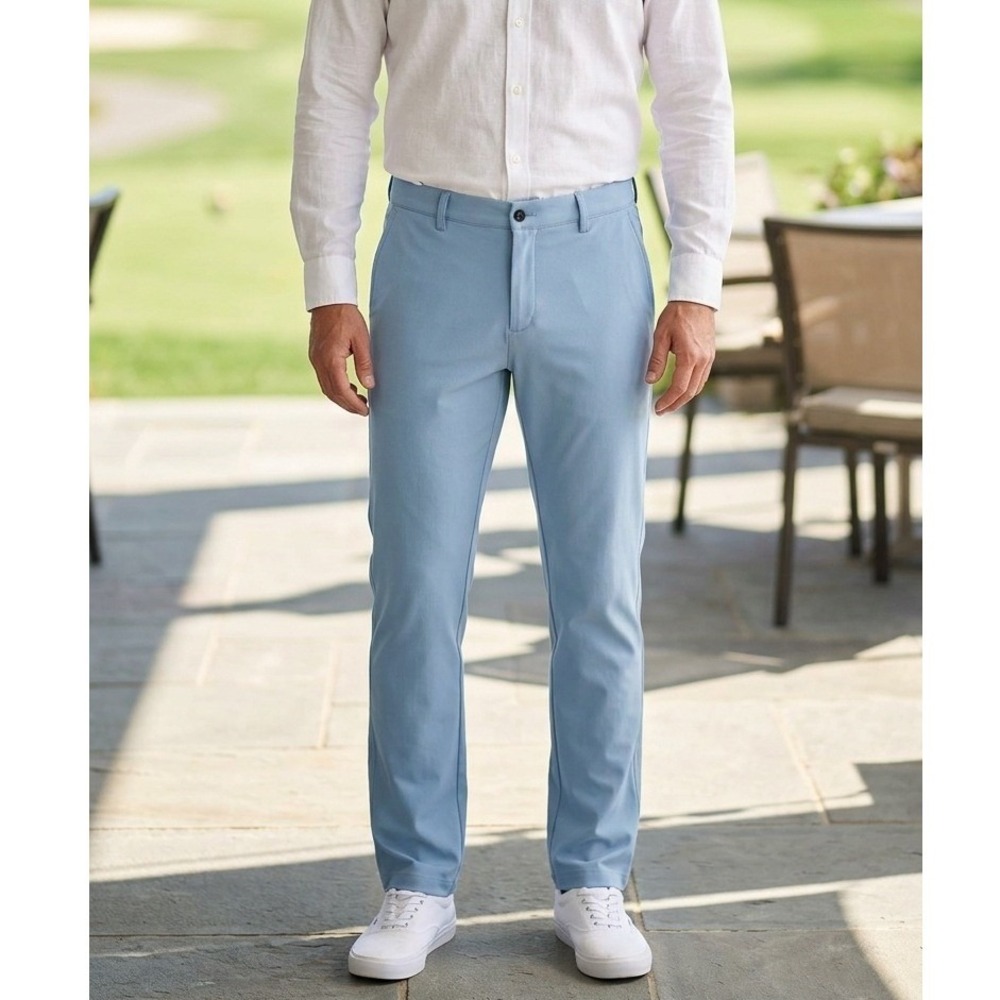 Dunning Golf Pants Men's 32/30 Performance Everbest Straight Leg Flat Front Blue